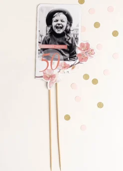 Topper na tort urodziny VINTAGE ze zdjęciem