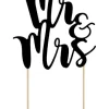 Topper na tort weselny MR & MRS czarny