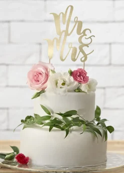 Topper na tort weselny Mr & Mrs złoty
