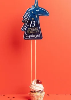 Topper na tort z jednorożcem MAGIC personalizowany