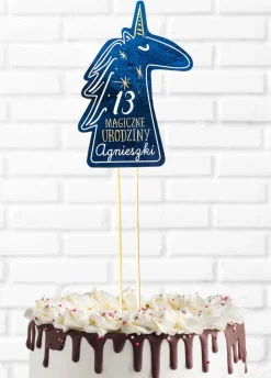 Topper na tort z jednorożcem MAGIC personalizowany