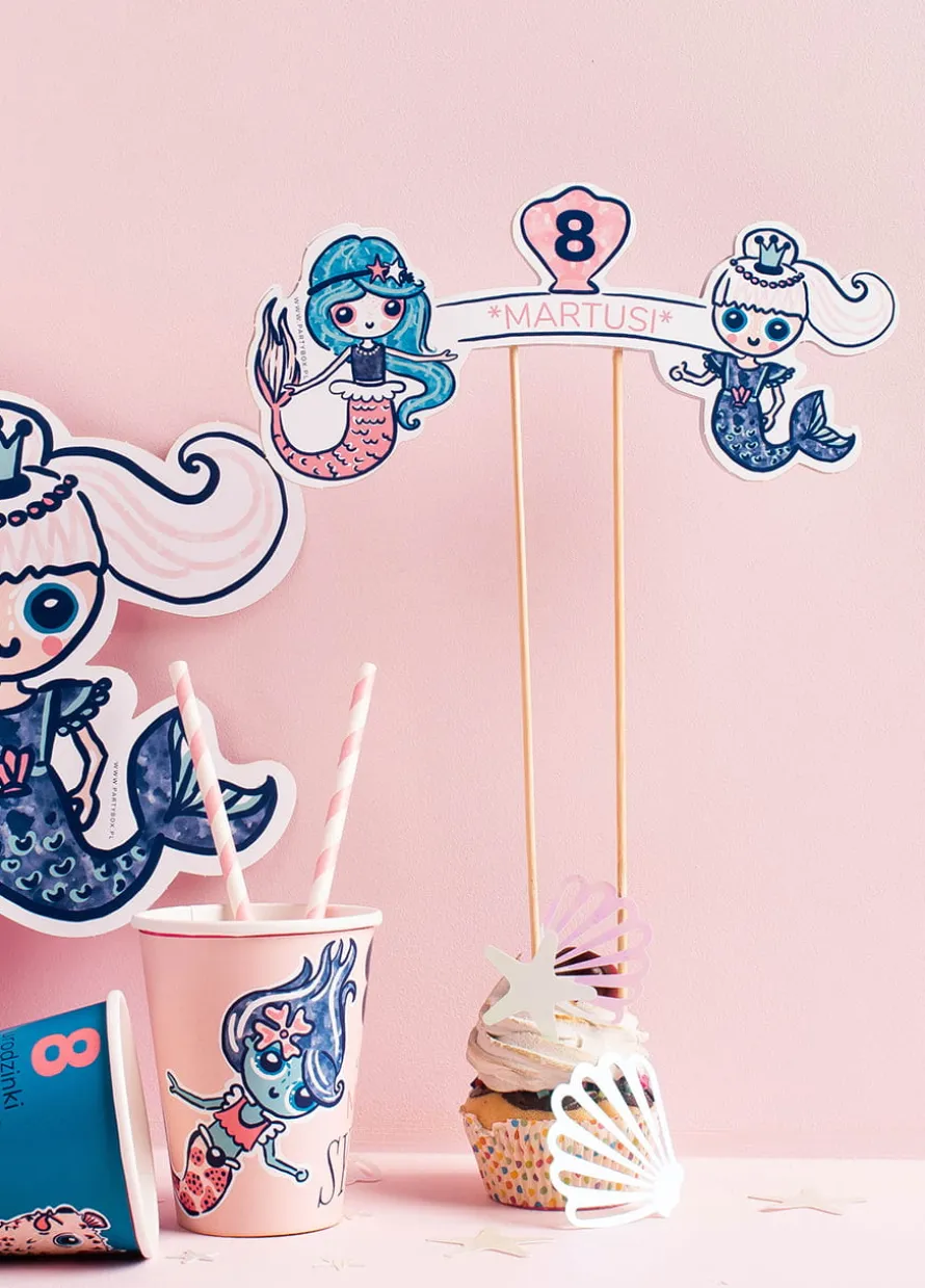 Topper na tort z syrenami SYRENKI personalizowany