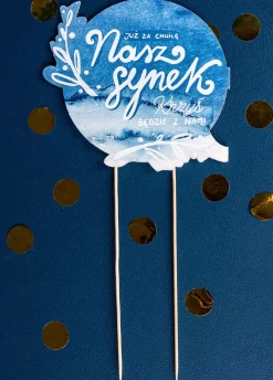 Topper personalizowany BABY SHOWER BOY