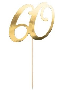 Topper 60 URODZINY złoty