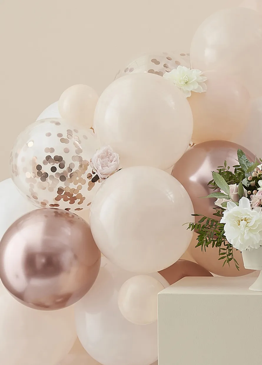 Łuk balonowy ELEGANT peach & rose gold