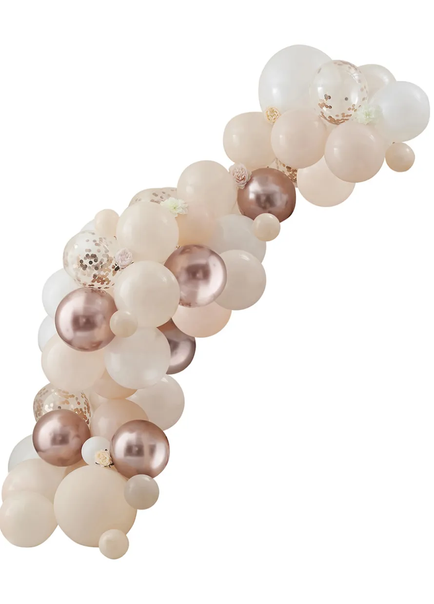 Łuk balonowy ELEGANT peach & rose gold