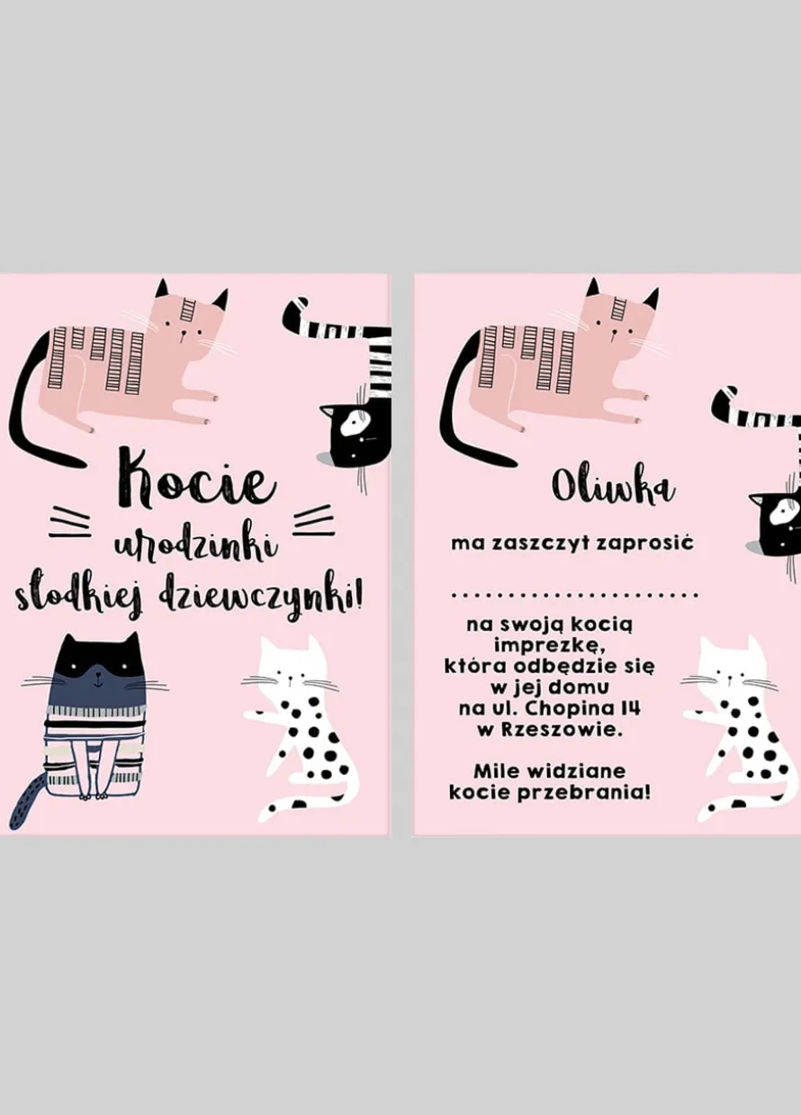Urodzinowe zaproszenia KOTY personalizowane
