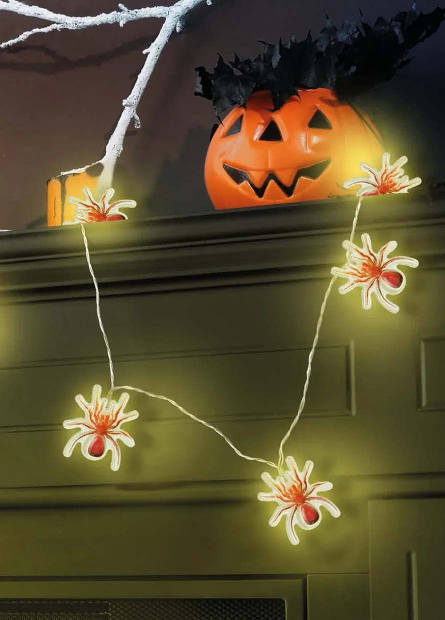 Świecąca dekoracja halloweenowa PAJĄKI