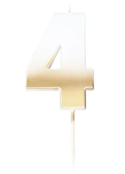 Świeczka cyferka GOLD OMBRE 4
