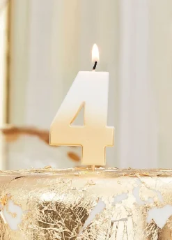 Świeczka cyferka GOLD OMBRE 4