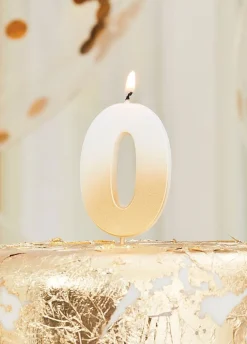 Świeczka cyferka GOLD OMBRE 0