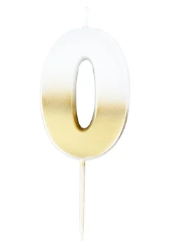 Świeczka cyferka GOLD OMBRE 0