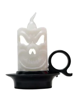 Świeczka halloween CZASZKA biała