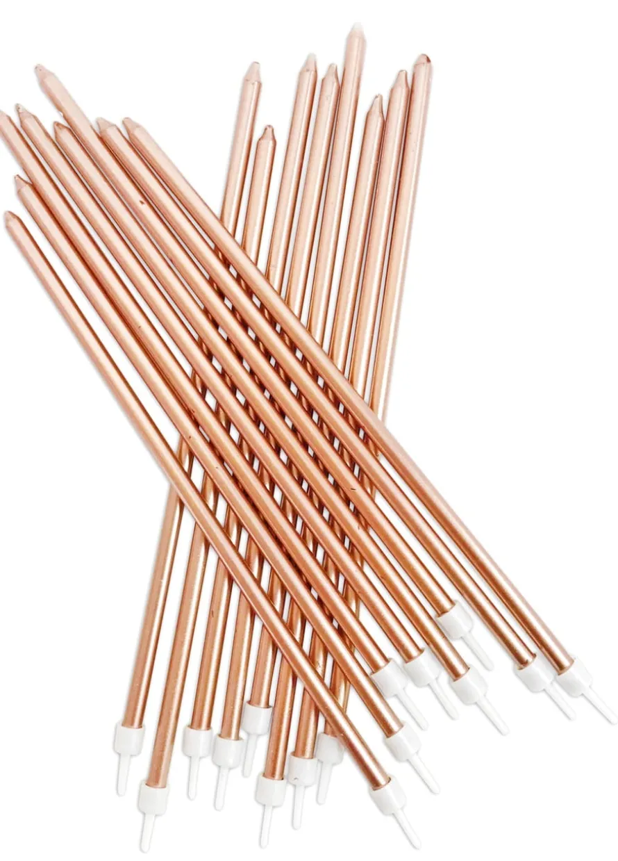 Świeczki długie złote ROSE GOLD (16szt.)
