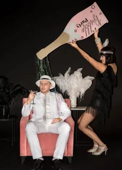 Wielka dekoracja kartonowa BUBBLE PARTY butelka szampana