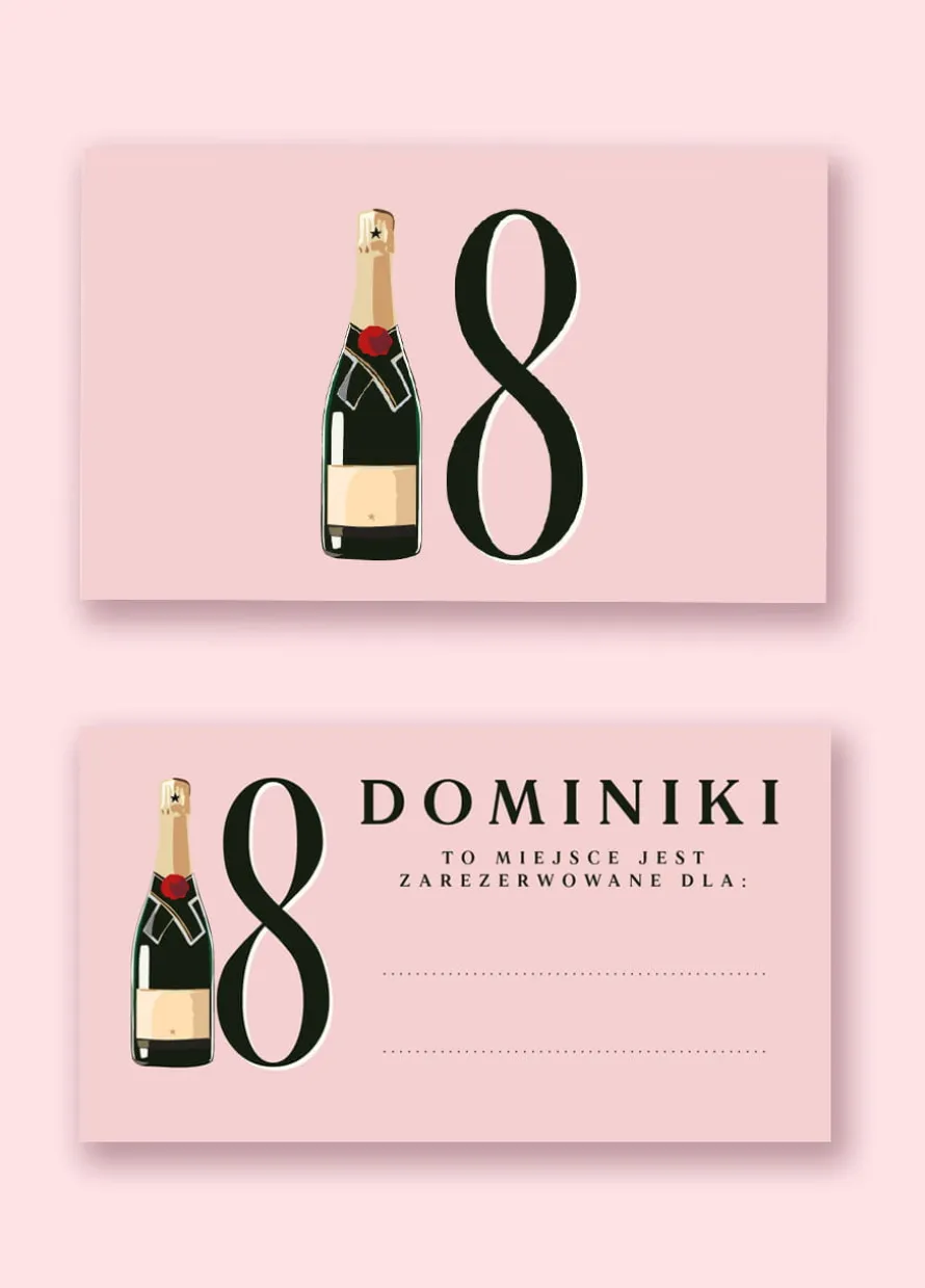Winietki na 18 urodziny personalizowane (15szt.)