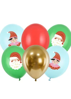 Świąteczne balony MIKOŁAJ I ELF 30cm (6szt.)