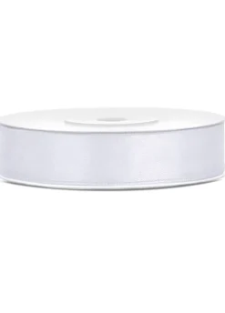 Wstążka satynowa biała 12mm/25m