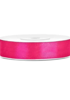 Wstążka satynowa ciemnoróżowa 12mm/25m