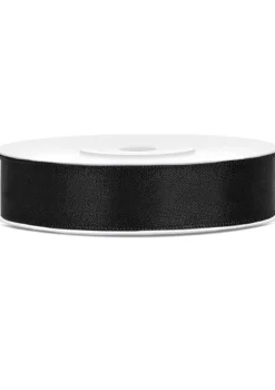 Wstążka satynowa czarna 12mm/25m