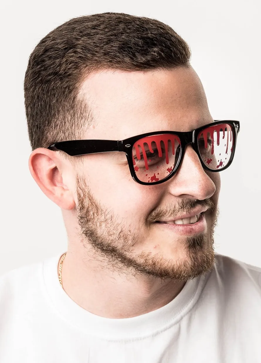 Zakrwawione okulary na HALLOWEEN