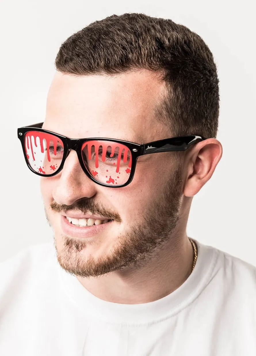 Zakrwawione okulary na HALLOWEEN