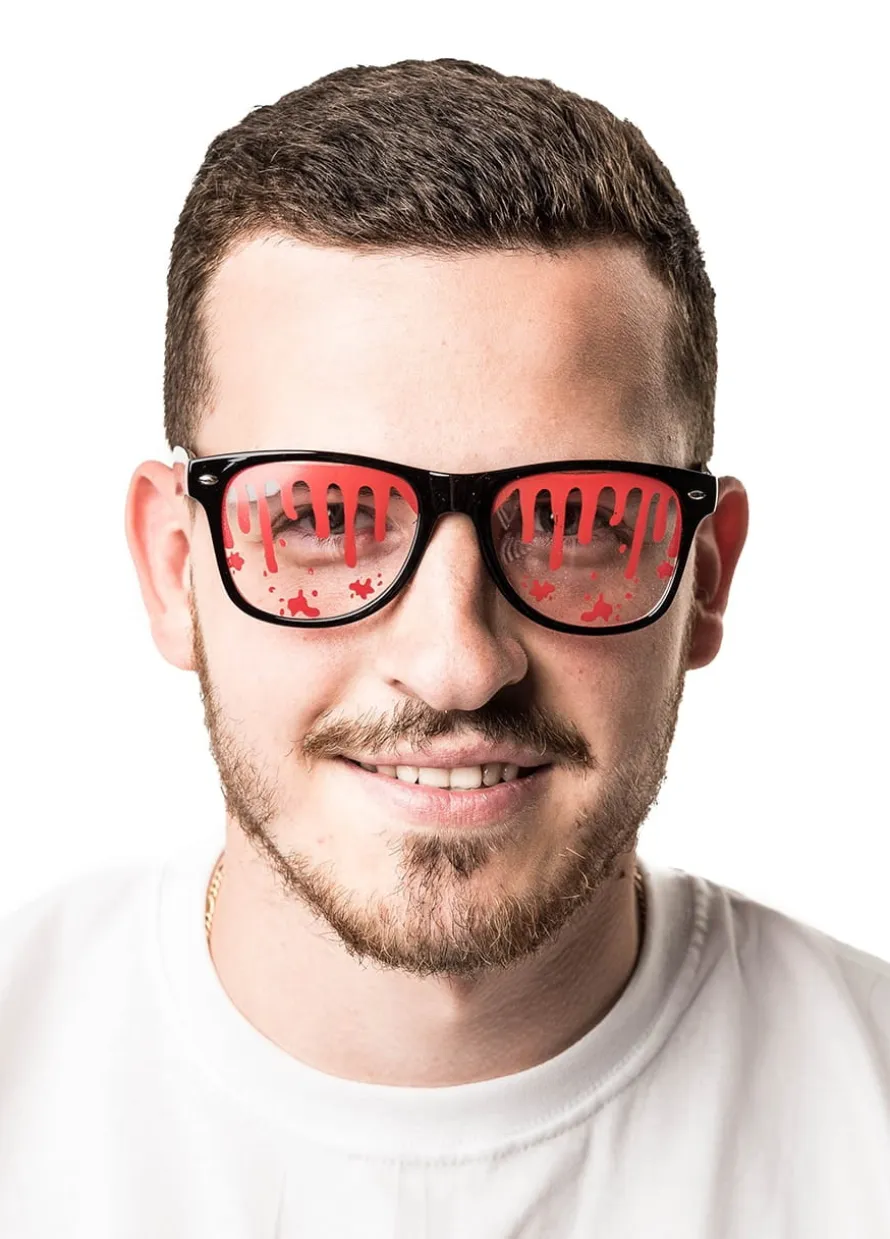 Zakrwawione okulary na HALLOWEEN