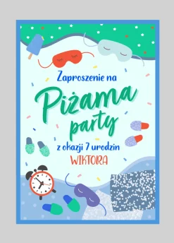 Zaproszenia dla dzieci na PIŻAMA PARTY