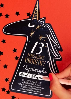 Zaproszenia jednorożec personalizowane MAGIC urodziny unicorn (6szt.)