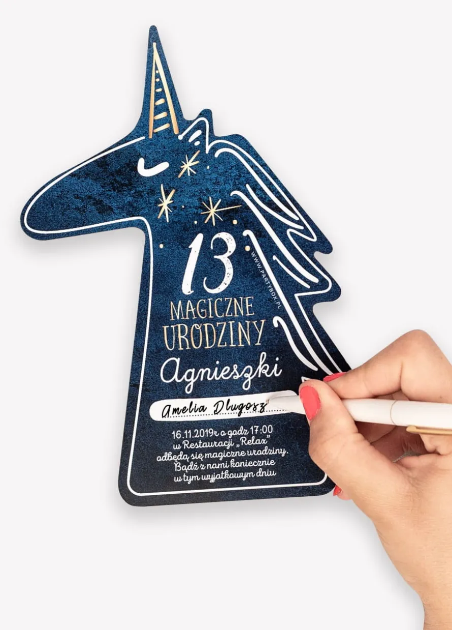 Zaproszenia jednorożec personalizowane MAGIC urodziny unicorn (6szt.)