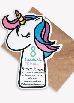 ZAPROSZENIA JEDNOROŻEC personalizowane urodziny unicorn (6szt.)