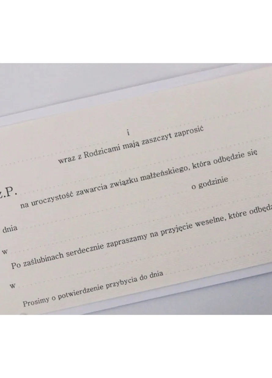 Zaproszenia ślubne z kokardą (10szt.)