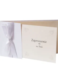 Zaproszenia ślubne z kokardą (10szt.)