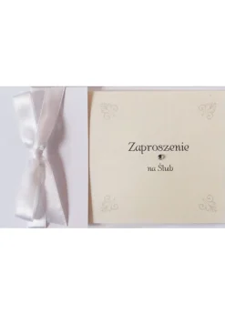 Zaproszenia ślubne z kokardą (10szt.)
