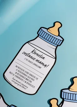 Zaproszenia na baby shower chłopca BUTELKA (6szt.)