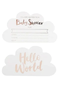 Zaproszenia na baby shower HELLO WORLD (10szt.)
