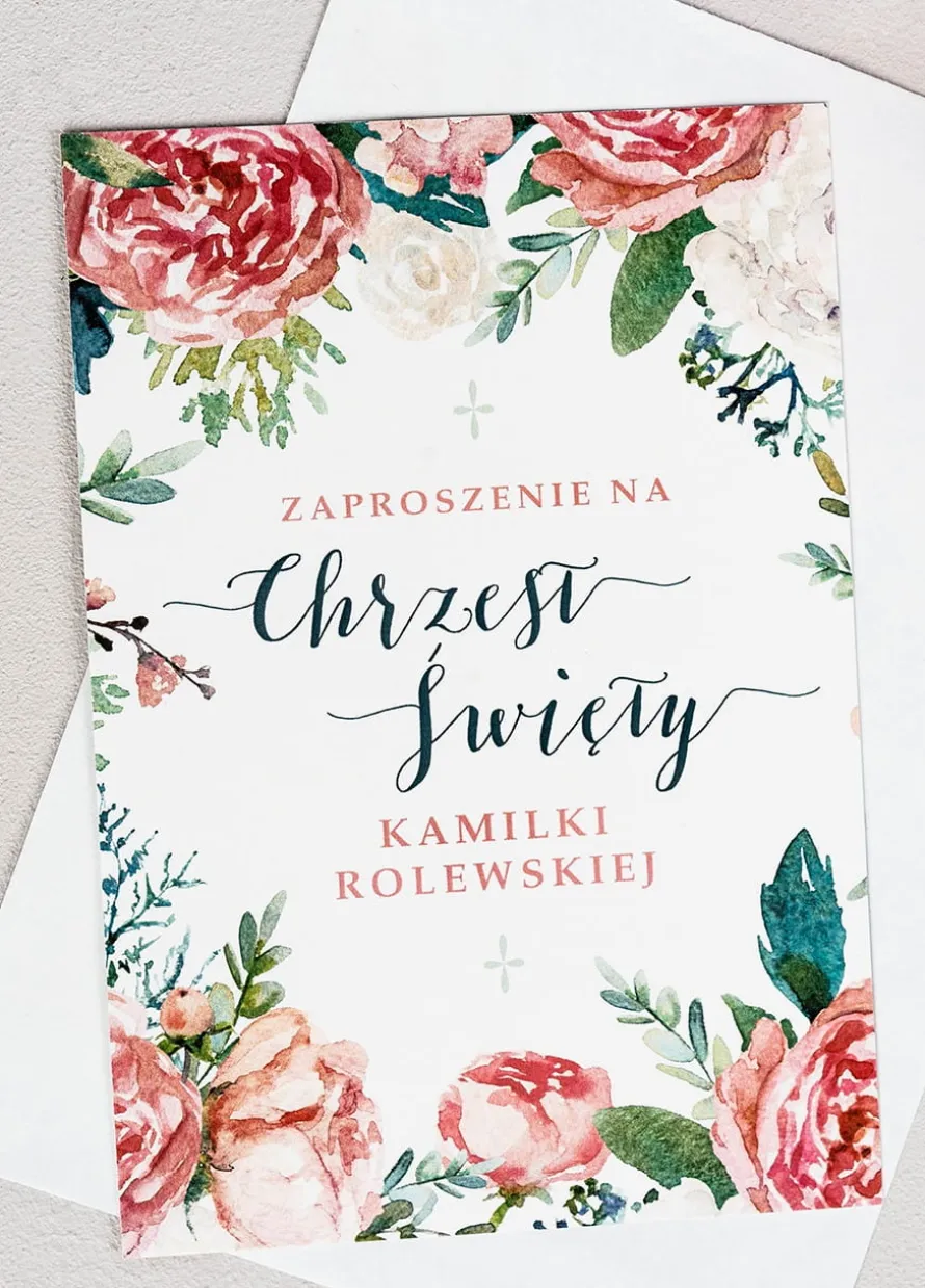 Zaproszenia na chrzest personalizowane PIWONIE