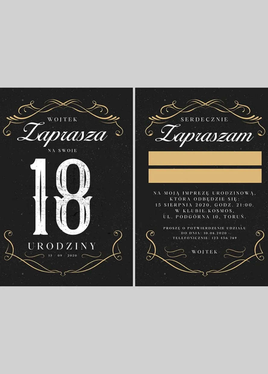 Zaproszenia na 18 DLA CHŁOPAKA