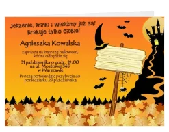 Zaproszenia na Halloween personalizowane ZAMCZYSKO