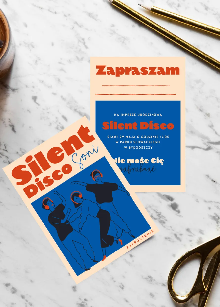 Zaproszenia na imprezę SILENT DISCO
