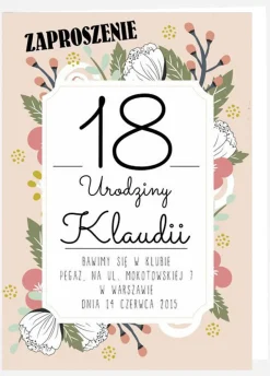 Zaproszenia na 18 KWIATY