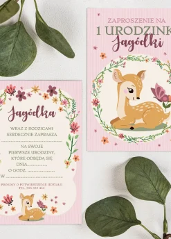 Zaproszenia na roczek personalizowane MAŁA SARENKA