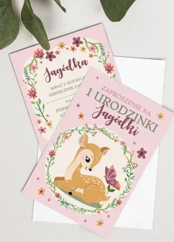 Zaproszenia na roczek personalizowane MAŁA SARENKA