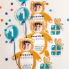 Zaproszenia na roczek ze zdjęciem MIŚ personalizowane (6szt.)