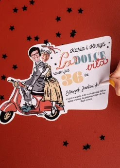 Zaproszenia na rocznicę ślubu personalizowane LA DOLCE VITA (6szt.)