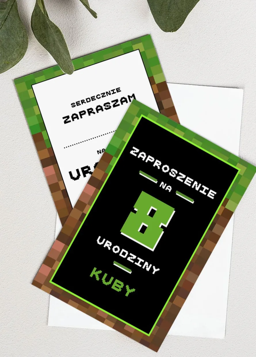 Zaproszenia na urodziny dla chłopca GAME