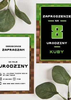 Zaproszenia na urodziny dla chłopca GAME