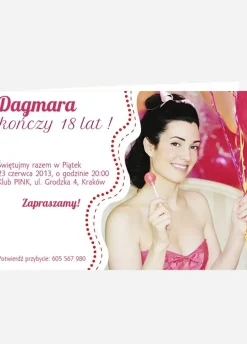 Zaproszenia na 18 urodziny dla dziewczyny ZE ZDJĘCIEM