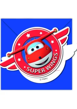 Zaproszenia na urodziny dziecka SUPER WINGS (6szt.)