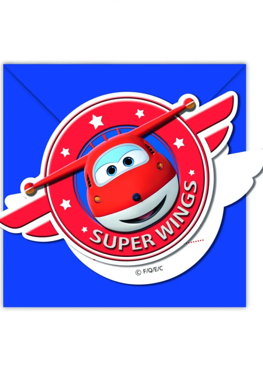 Zaproszenia na urodziny dziecka SUPER WINGS (6szt.)